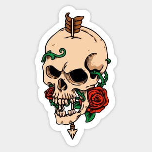 Skull And Rose Sticker